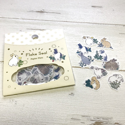 Papier Platz washi sticker flakes stickers rabbits and wild flowers product