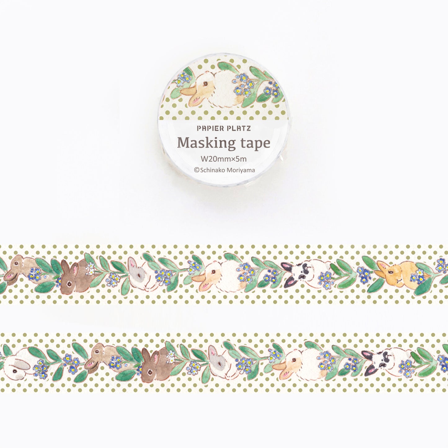 Papier Platz washi tape gold foil rabbits bunnies product