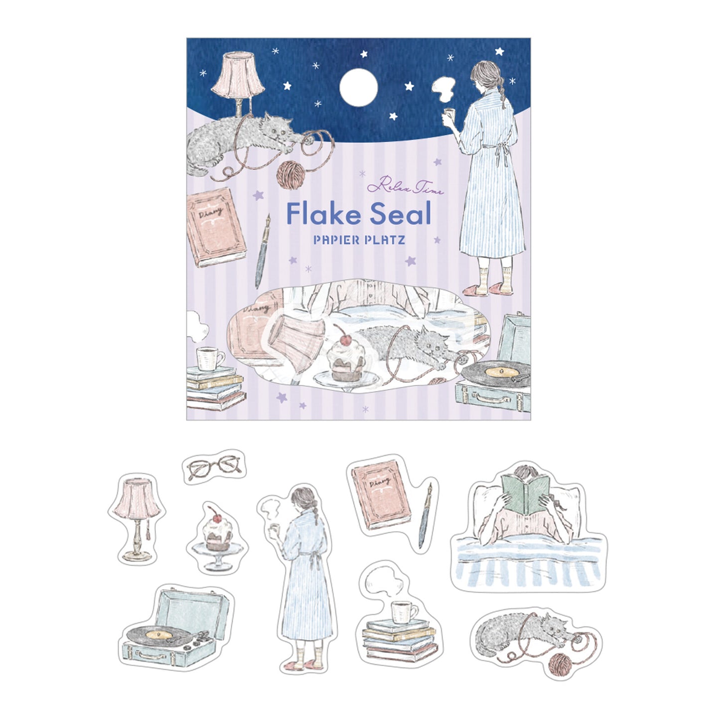 Papier Platz washi sticker flakes stickers night