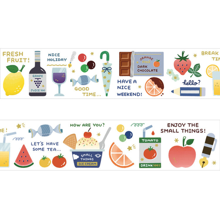 Papier Platz washi tape gold foil fruits hello product