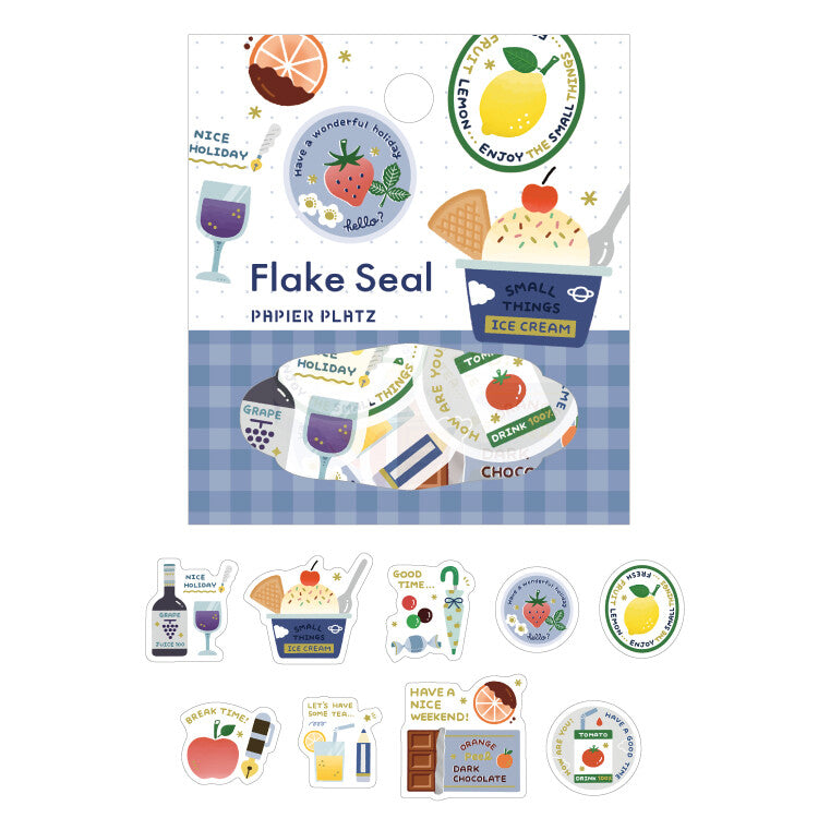 Papier Platz washi sticker flakes stickers eric fruits desserts