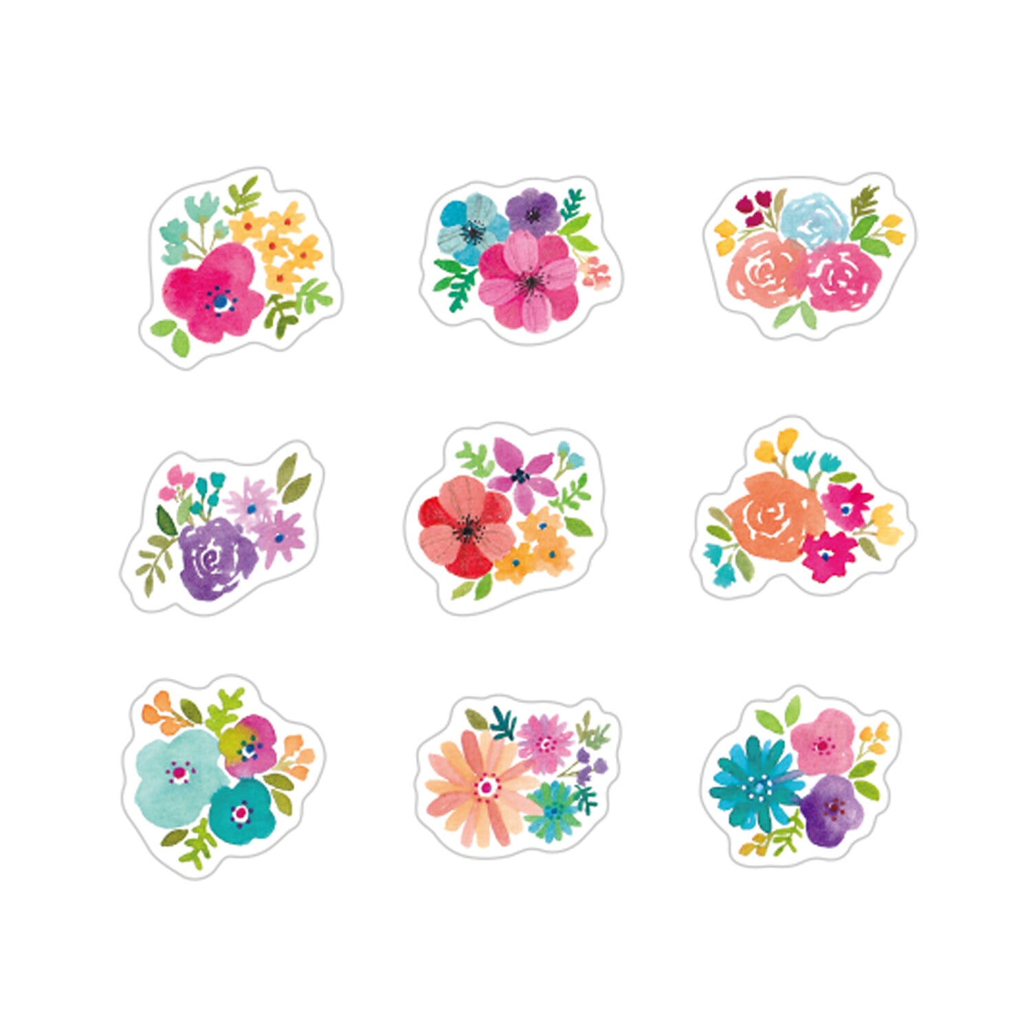 Papier Platz - Sticker Flakes, Colorful flower, designs