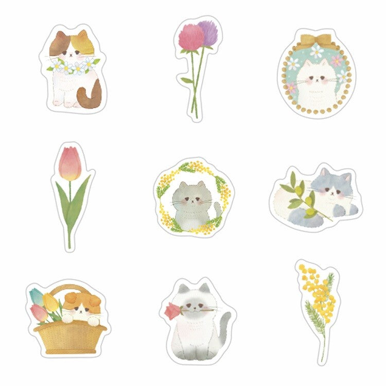 Papier Platz - Sticker Flakes, Flowers and Cats, designs