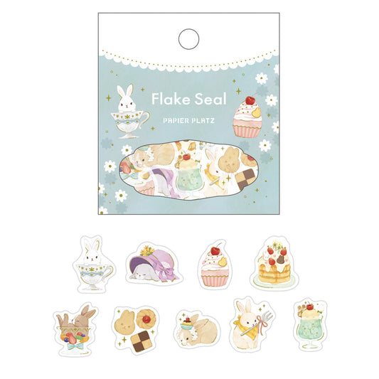 Papier Platz - Sticker flakes, Sweet bunny, gold foil, product