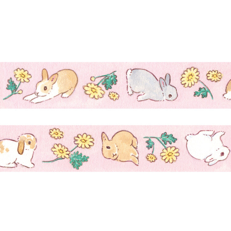 Papier Platz - Washi tape, Rabbit and Garland Chrysanthemum, loop