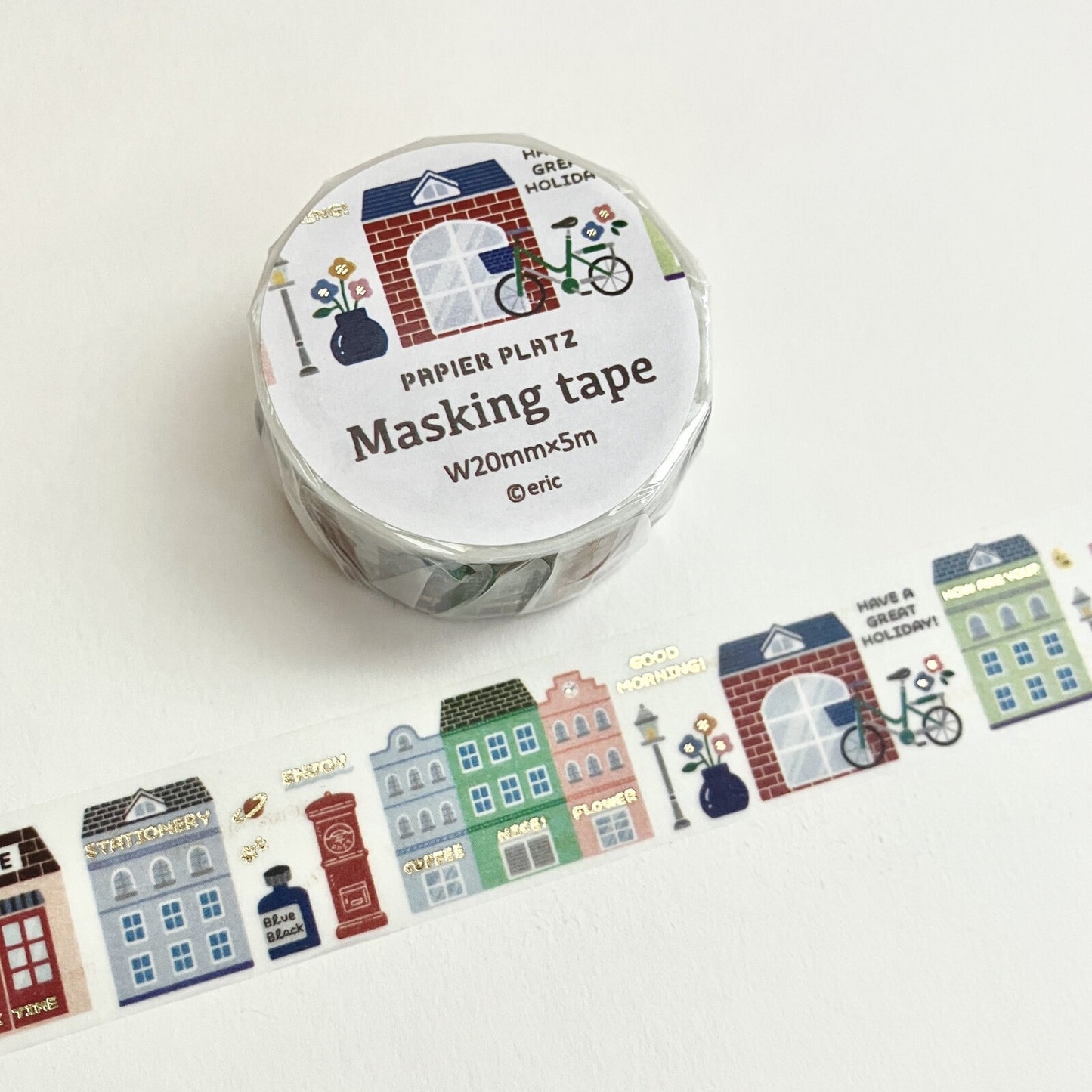 Papier Platz - Washi tape, Favourite Place by ERIC, gold foil, design