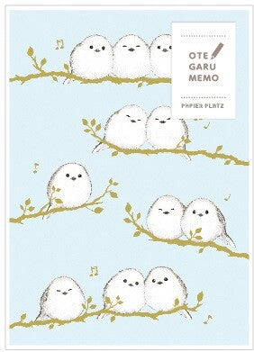 Papier Platz - Memo pad, Shimaenaga birds, 50 sheets, front page