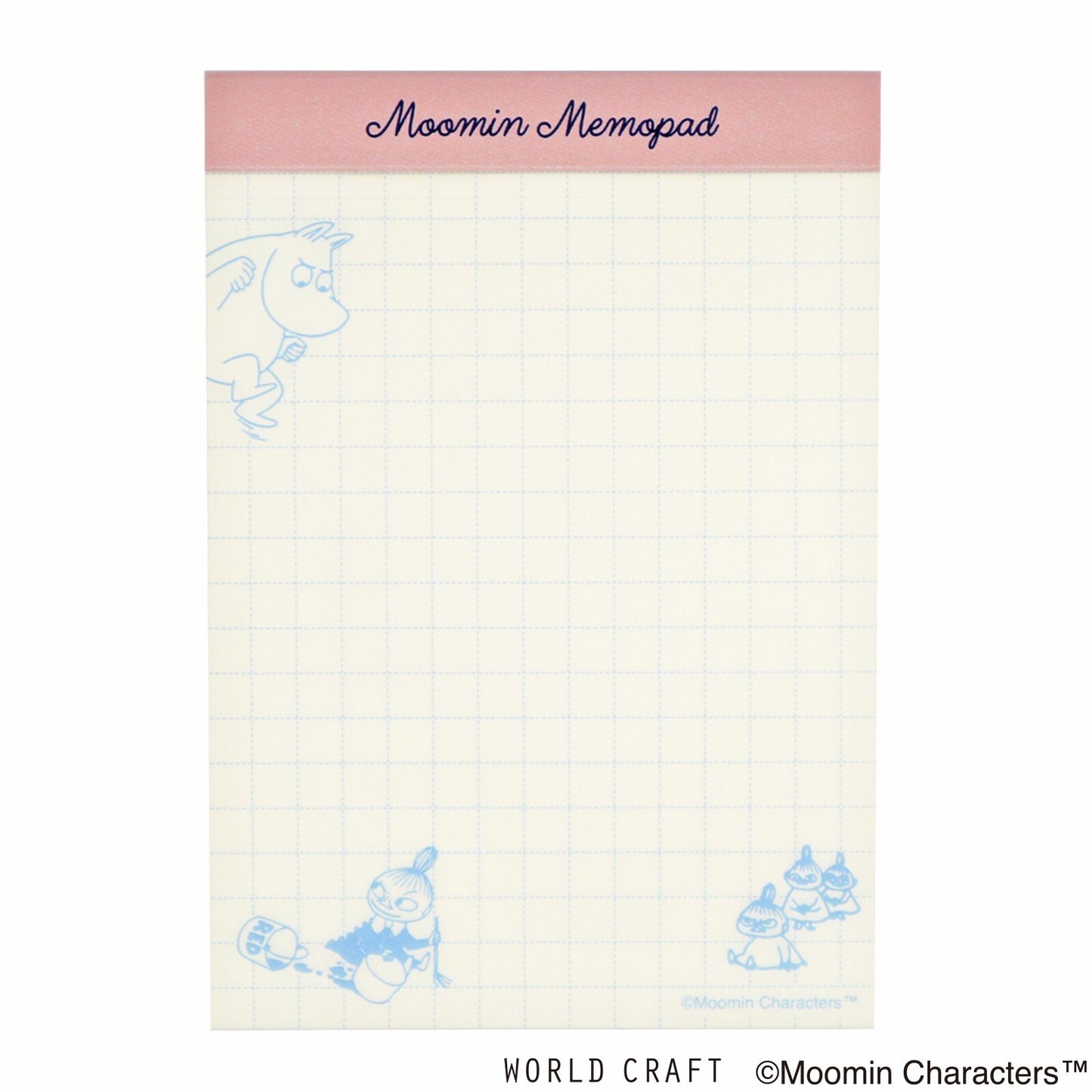 World Craft - Moomin, memo pad, naughty pink, grid pages