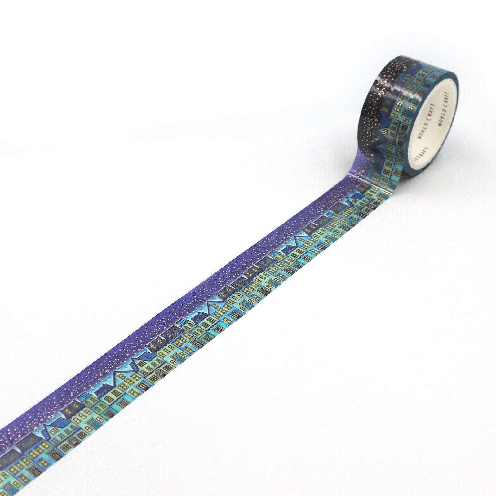 World Craft - PET tape, Night Kira-Kira, clear tape, gold foil, design loop