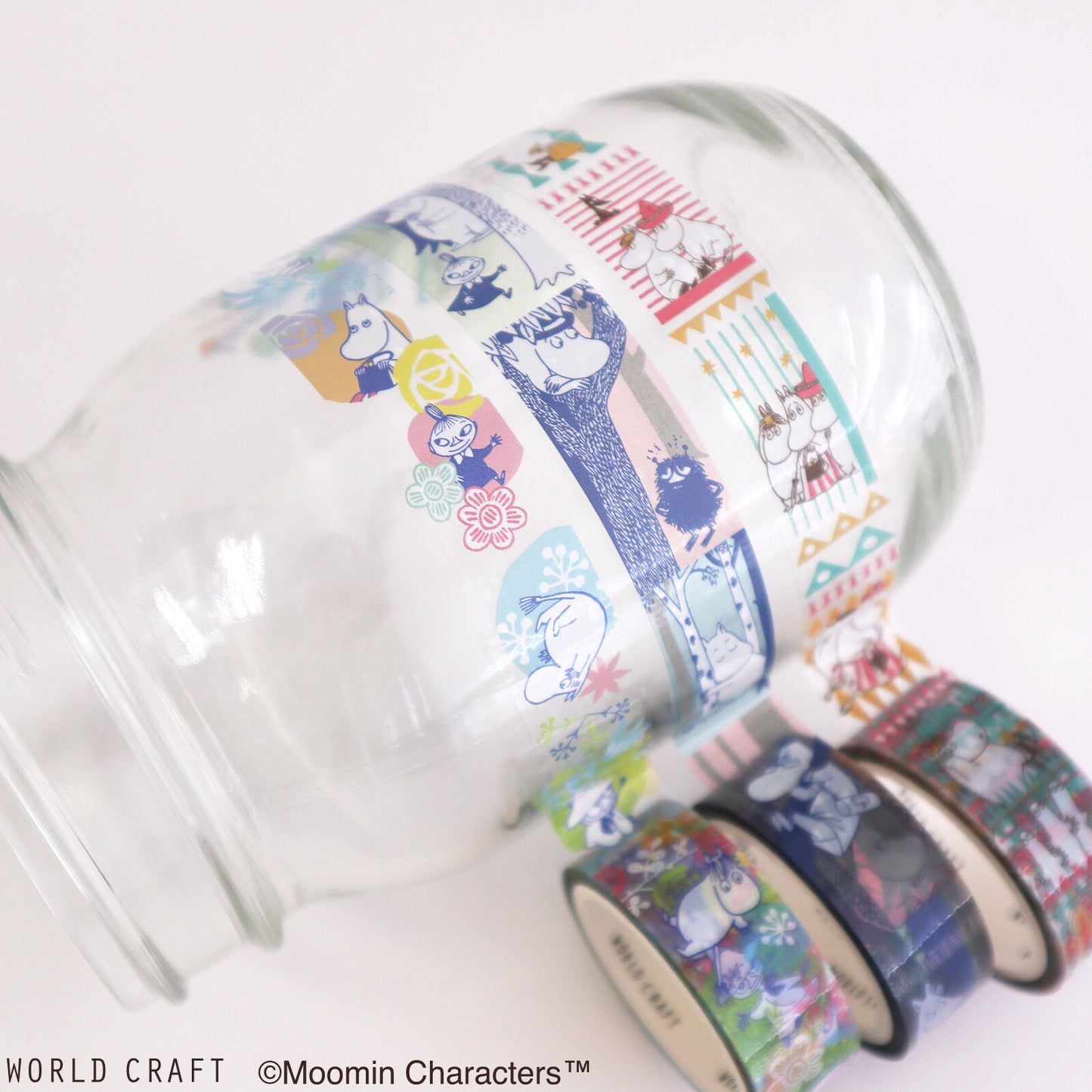 World Craft - PET clear tape, Moomin "going", glass jar