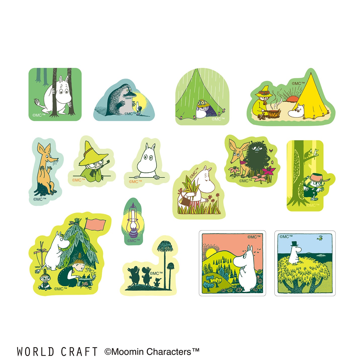 World Craft - Sticker flakes, Moominvalley Forest, designs