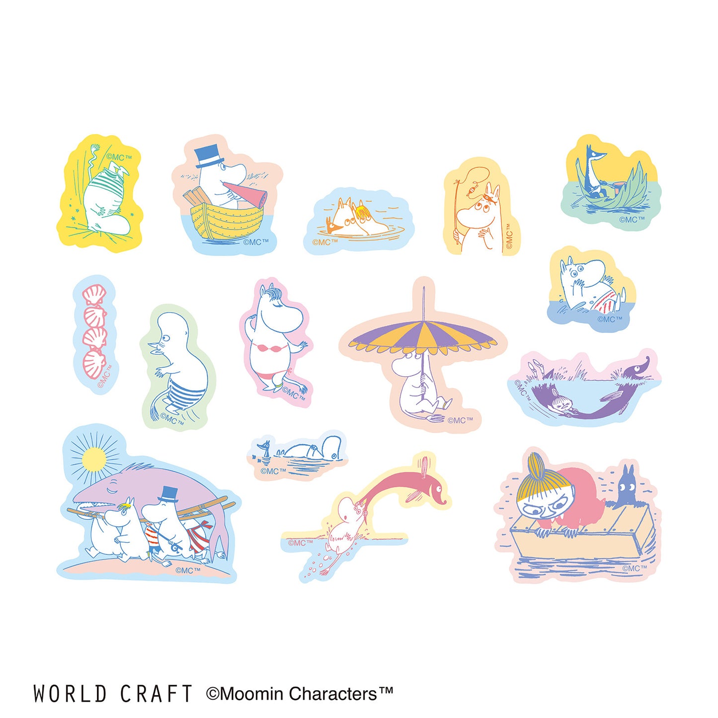 World Craft - Sticker flakes, Moominvalley's Sea, designs