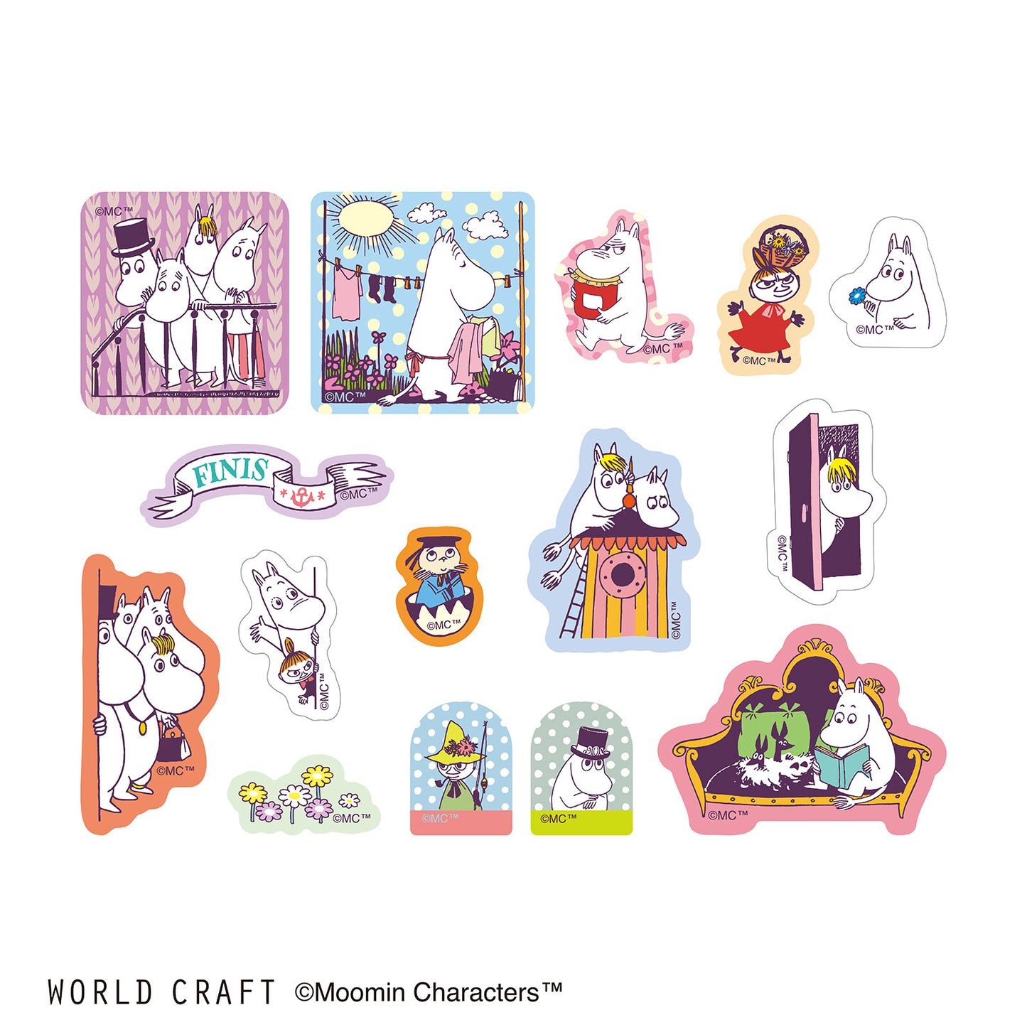 World Craft - Sticker flakes, Moominvalley's Life, designs