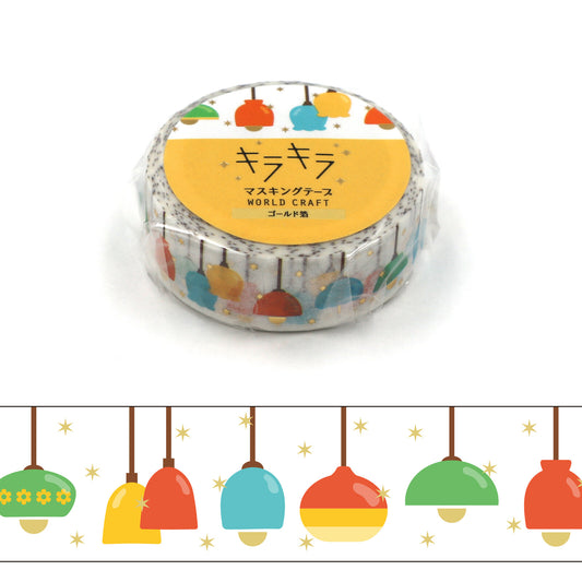 World Craft - Washi tape, Retro Pop Light, gold foil, front product