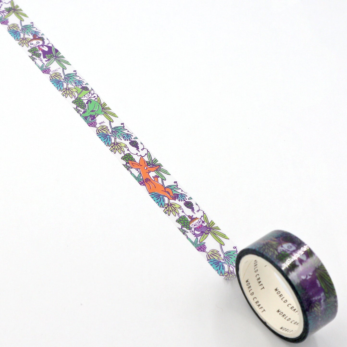 Decorative tape with colorful floral pattern on a white background
