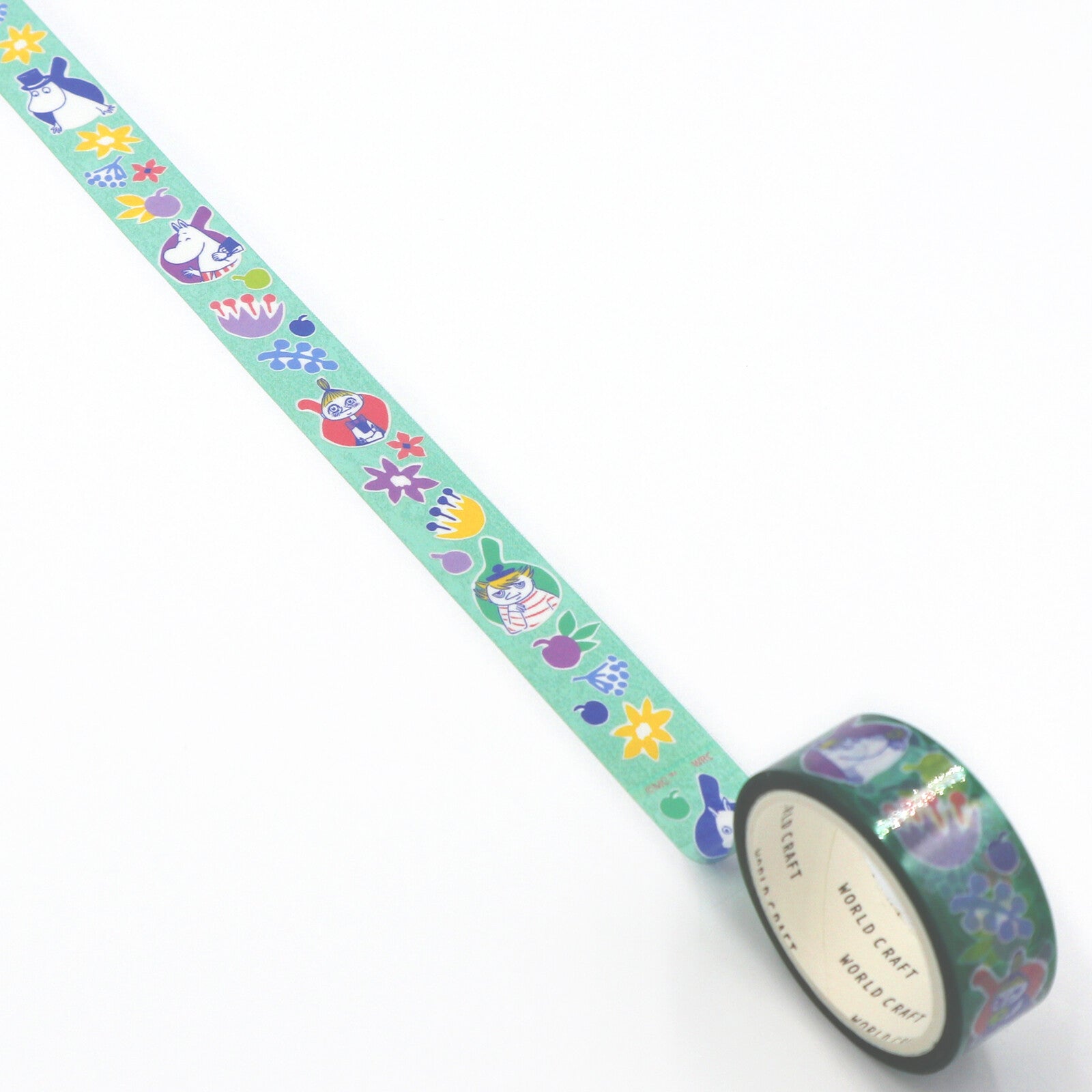 Decorative tape with cartoon characters on a white background