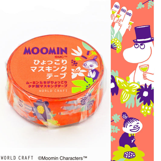 Moomin-themed tape roll with colorful design on a white background