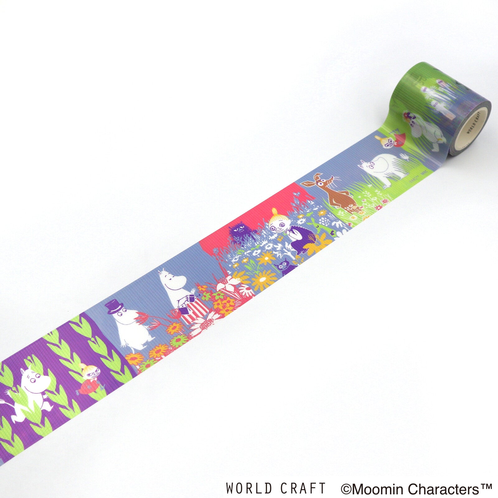 Colorful tape with Moomin characters on a white background