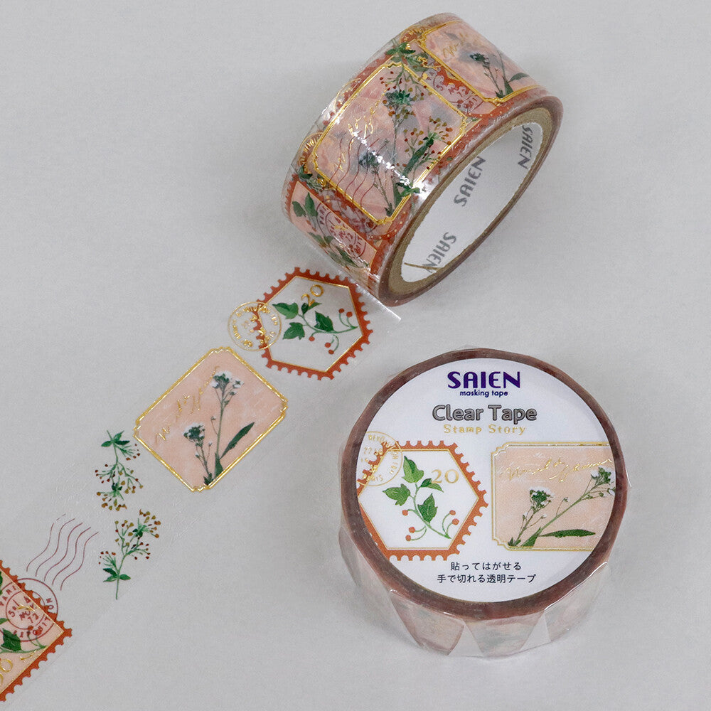 Two rolls of decorative tape with floral designs on a light gray background
