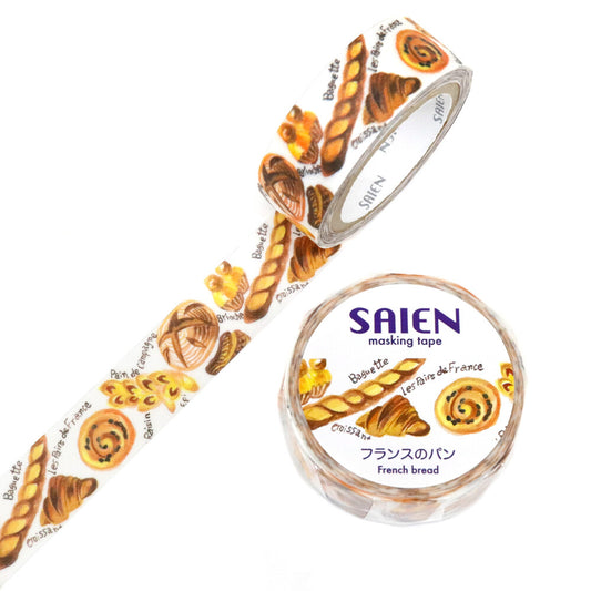 Masking tape with bread design and 'SAIEN' branding on a white background
