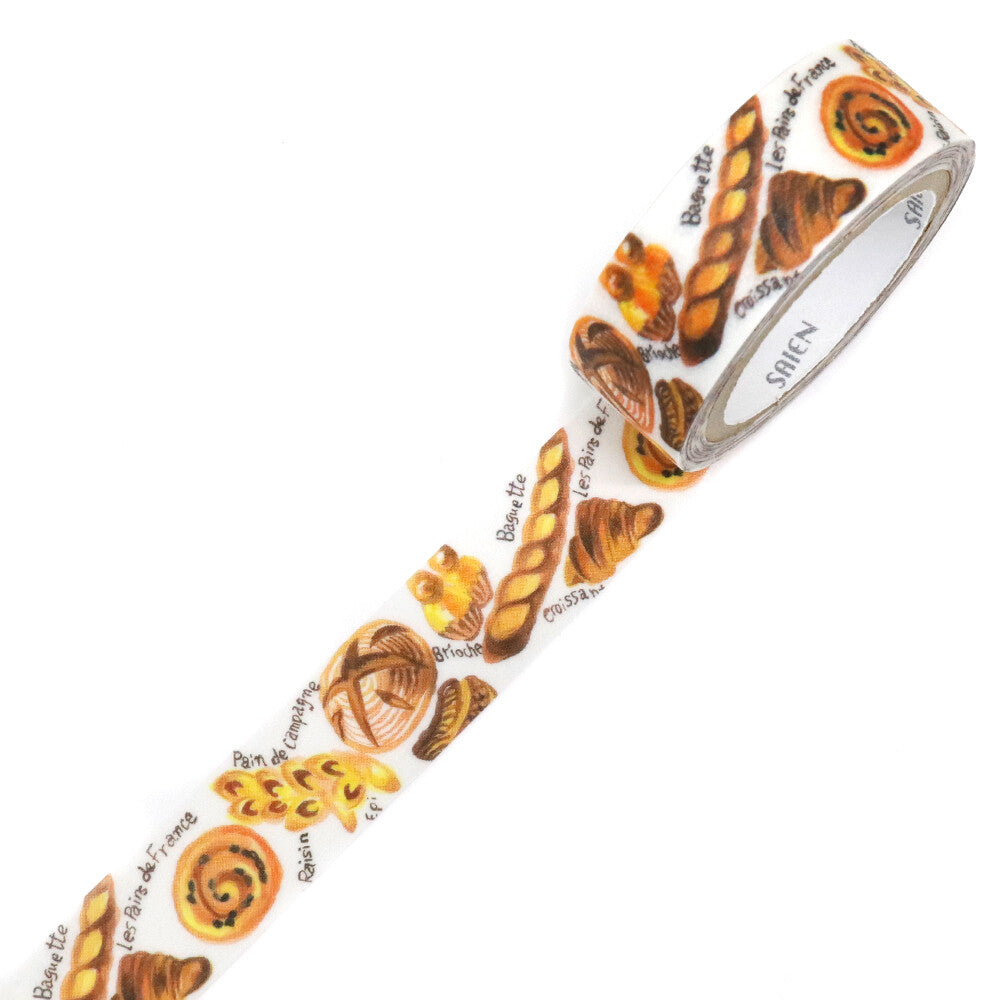 Bangle with bread illustrations and brand name on a white background
