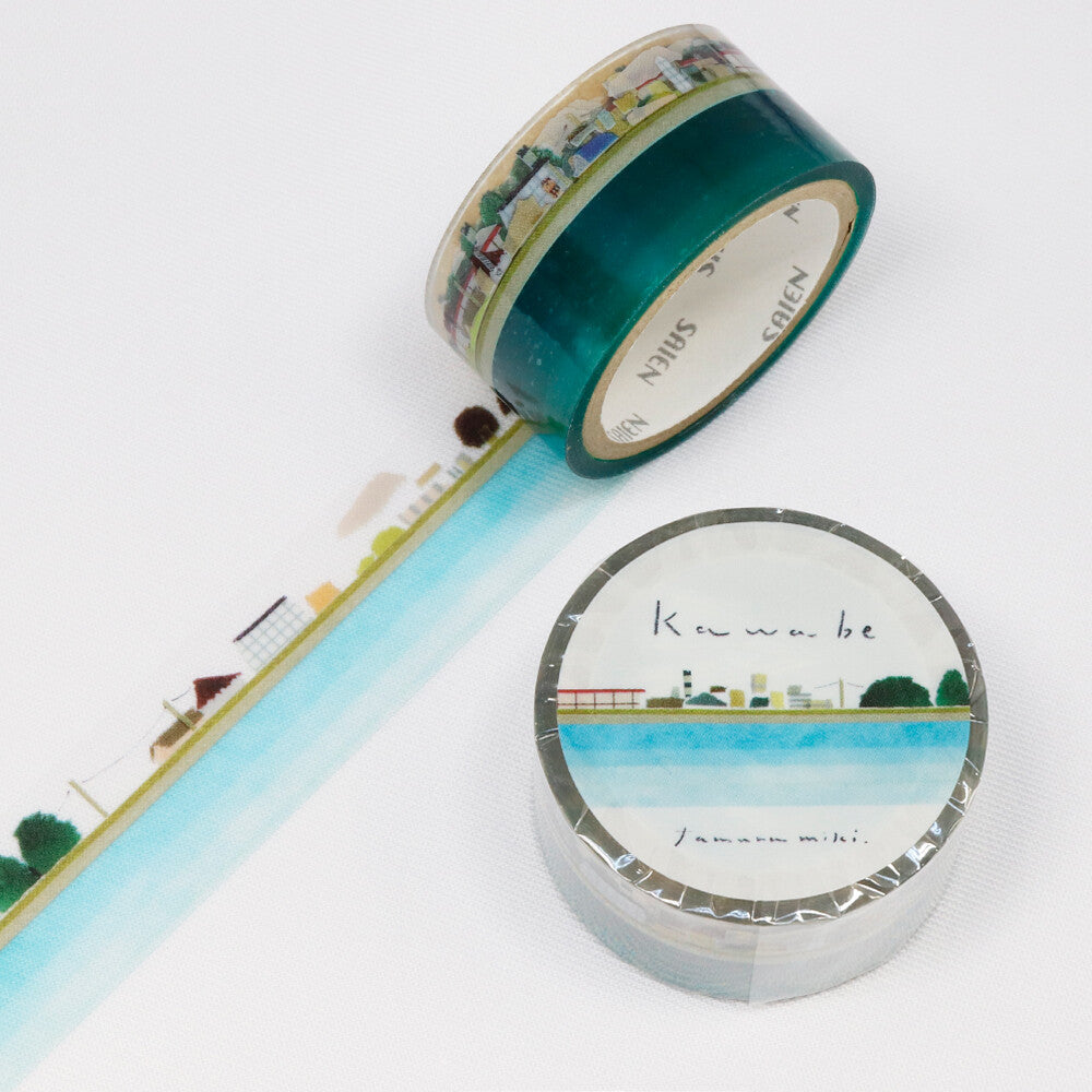 Decorative tape with scenic design on a white background