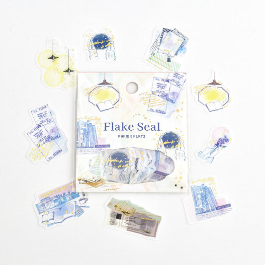 Packet of Flake stickers by Papier Platz on white background